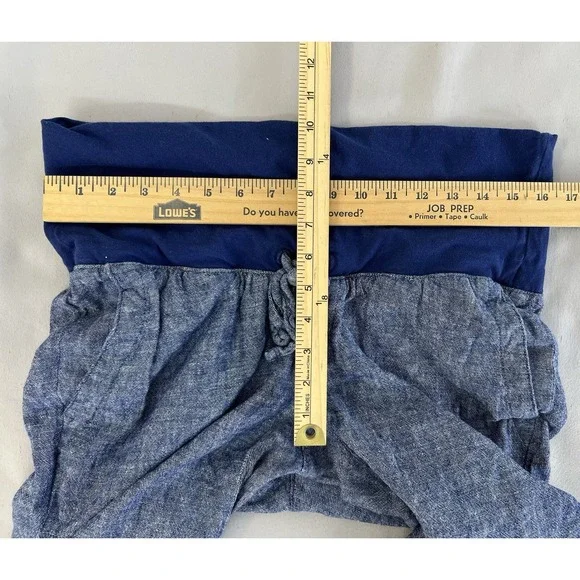 Old Navy Maternity Linen-Blend Blue Waistband Wide Leg Pants Medium - Picture 4 of 9